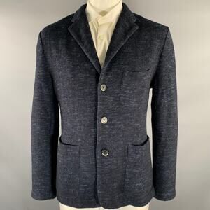 BARENA Size 44 Navy Knit Wool Cotton Sport Coat